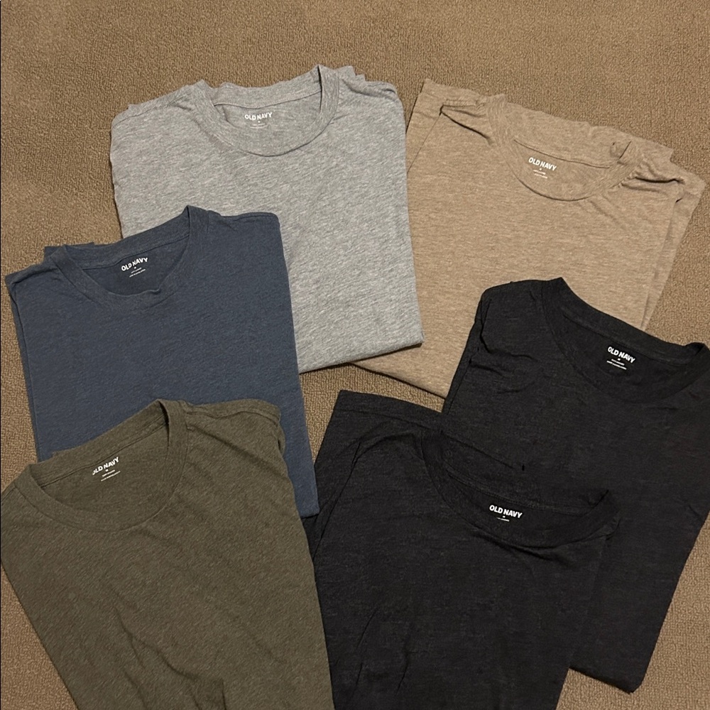 Old Navy Men’s Soft Washed Heather short sleeve Tee Shirts size medium set of 6 - Picture 2 of 12